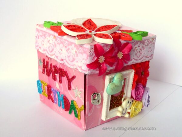 Love and Birthday Explosion Box With Battery Light Cake image Love and Birthday Explosion Box With Battery Light Cake image