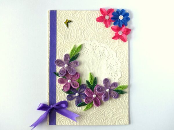 Purple Themed Quilled Greeting Card image Purple Themed Quilled Greeting Card image