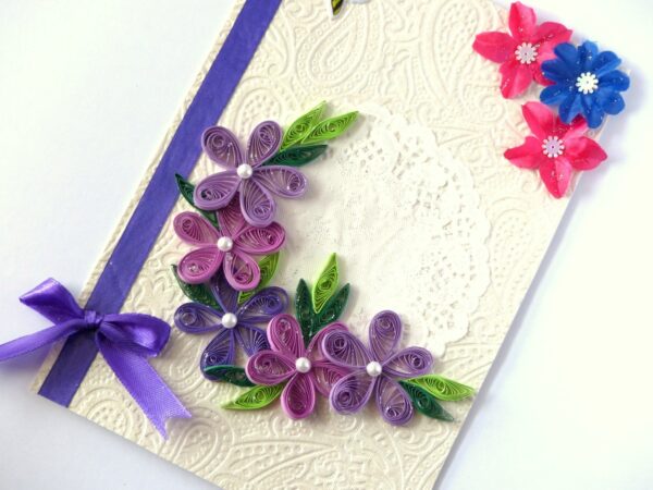 Purple Themed Quilled Greeting Card image Purple Themed Quilled Greeting Card image
