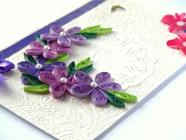 Purple Themed Quilled Greeting Card image Purple Themed Quilled Greeting Card image