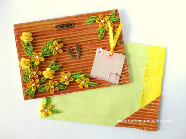 Sparkling Yellow Themed Quilled Greeting Card image Sparkling Yellow Themed Quilled Greeting Card image