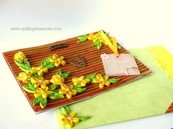 Sparkling Yellow Themed Quilled Greeting Card image Sparkling Yellow Themed Quilled Greeting Card image