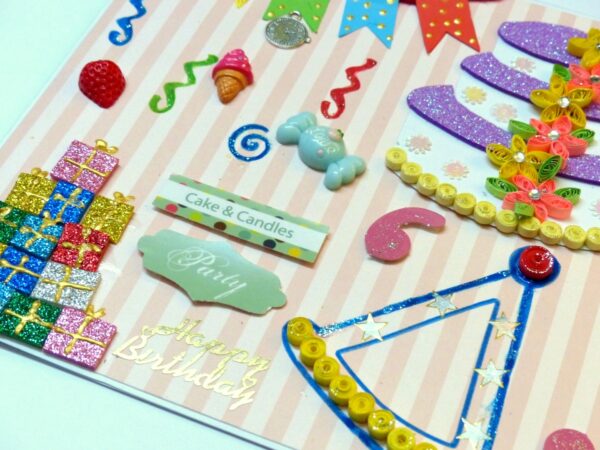 Quilled Cake Birthday Greeting Card image Quilled Cake Birthday Greeting Card image