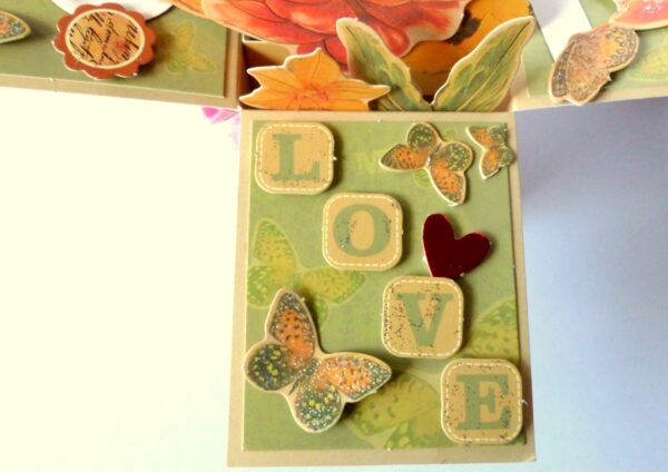 Love and Multicolor Sparkling Flowers Pop up Greeting Card image Love and Multicolor Sparkling Flowers Pop up Greeting Card image