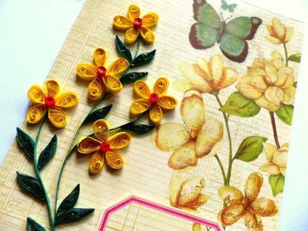 Yellow Quilled Greeting Card image Yellow Quilled Greeting Card image