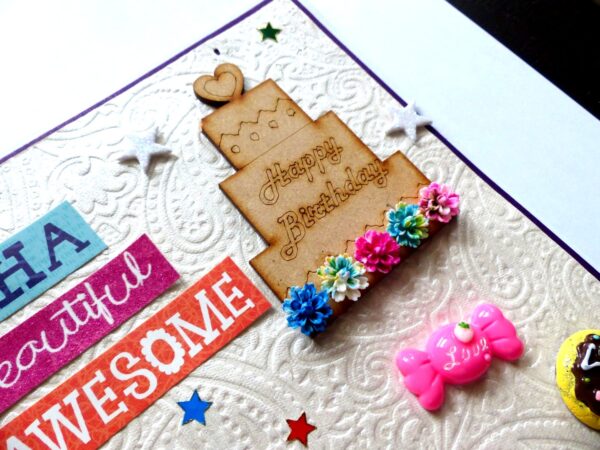 Happy Birthday With Quilled Flowers Greeting Card image