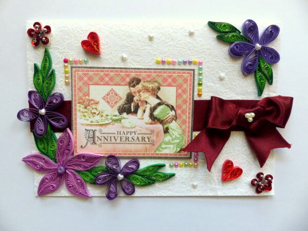 Happy Anniversary Quilled Greeting Card image Happy Anniversary Quilled Greeting Card image