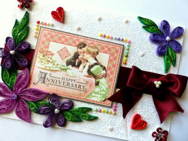 Happy Anniversary Quilled Greeting Card image Happy Anniversary Quilled Greeting Card image