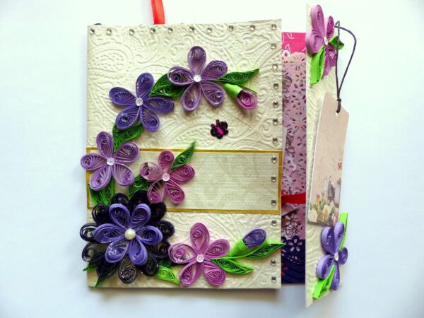 Purple Themed Flowers Mini Scrapbook Greeting Card image Purple Themed Flowers Mini Scrapbook Greeting Card image