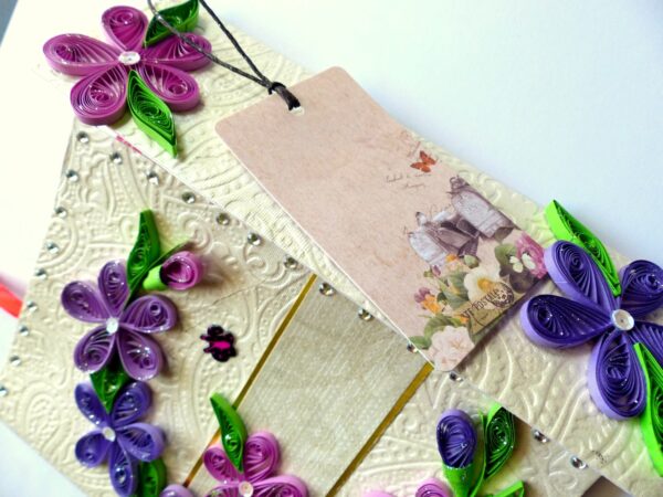 Purple Themed Flowers Mini Scrapbook Greeting Card image Purple Themed Flowers Mini Scrapbook Greeting Card image