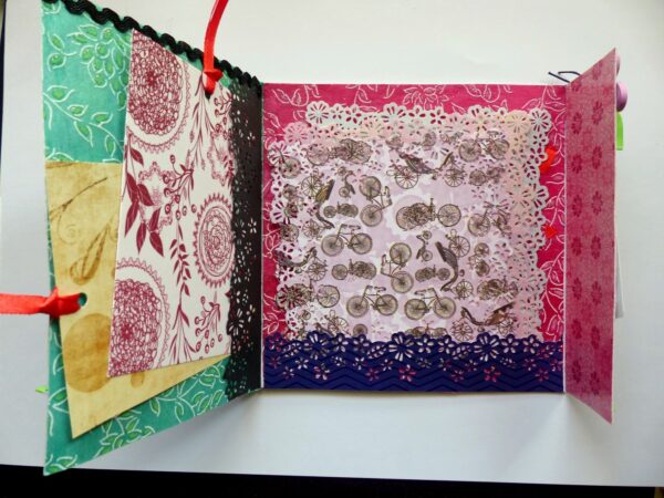 Purple Themed Flowers Mini Scrapbook Greeting Card image Purple Themed Flowers Mini Scrapbook Greeting Card image