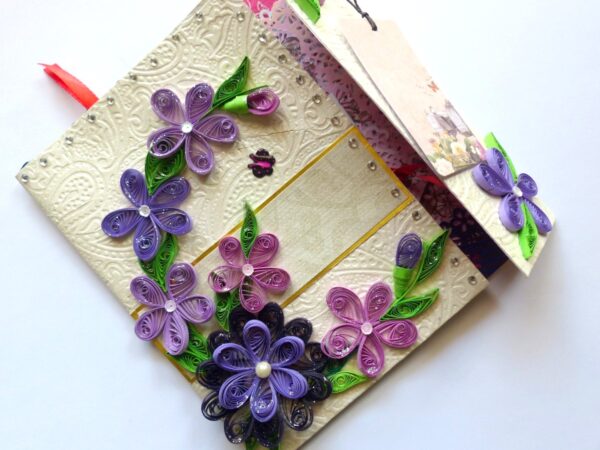 Purple Themed Flowers Mini Scrapbook Greeting Card image Purple Themed Flowers Mini Scrapbook Greeting Card image