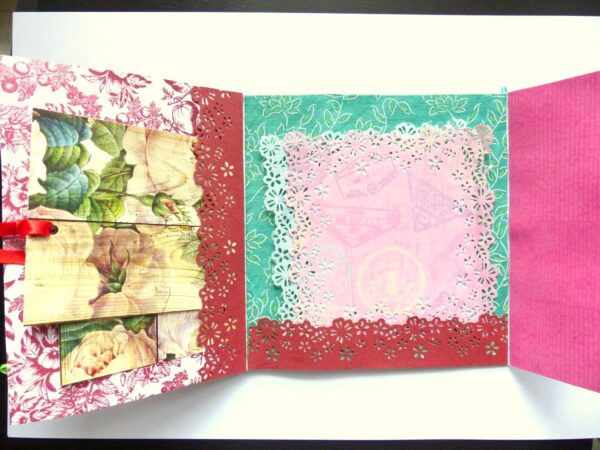 Multicolor Flowers Mini Scrapbook Greeting Card image Multicolor Flowers Mini Scrapbook Greeting Card image
