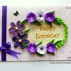 Purple Quilled Flowers in Circle Greeting Card image Purple Quilled Flowers in Circle Greeting Card image