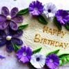 Purple Quilled Flowers in Circle Greeting Card image Purple Quilled Flowers in Circle Greeting Card image