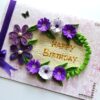Purple Quilled Flowers in Circle Greeting Card image Purple Quilled Flowers in Circle Greeting Card image