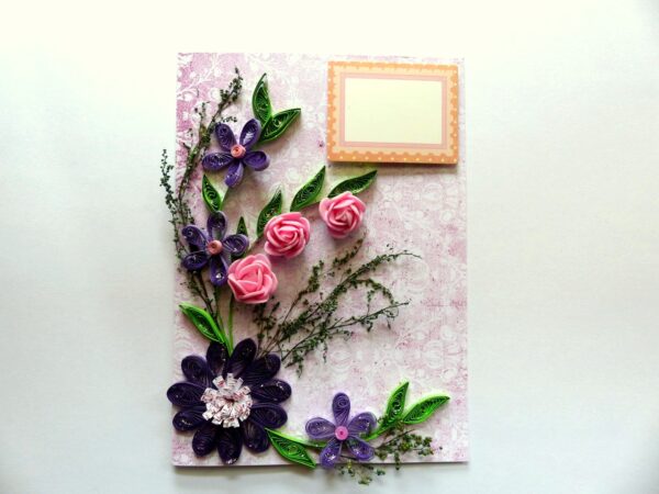 Purple Themed Quilled Greeting Card image Purple Themed Quilled Greeting Card image
