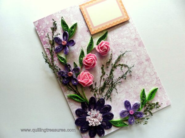 Purple Themed Quilled Greeting Card image Purple Themed Quilled Greeting Card image