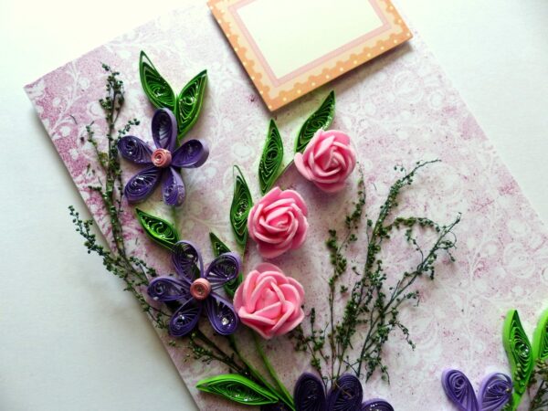 Purple Themed Quilled Greeting Card image Purple Themed Quilled Greeting Card image