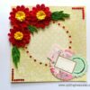 Red Quilled Flowers in Corner Greeting Card image Red Quilled Flowers in Corner Greeting Card image