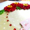 Red Quilled Flowers in Corner Greeting Card image Red Quilled Flowers in Corner Greeting Card image