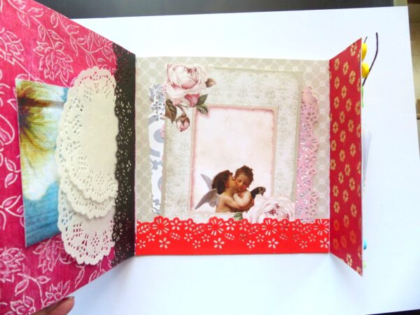 Multicolor Flowers Mini Scrapbook Greeting Card image Multicolor Flowers Mini Scrapbook Greeting Card image