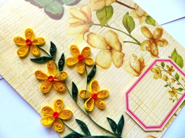 Yellow Quilled Greeting Card image Yellow Quilled Greeting Card image