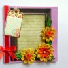 Quilled Yellow Corner Flowers In Photo frame greeting card image Quilled Yellow Corner Flowers In Photo frame greeting card image