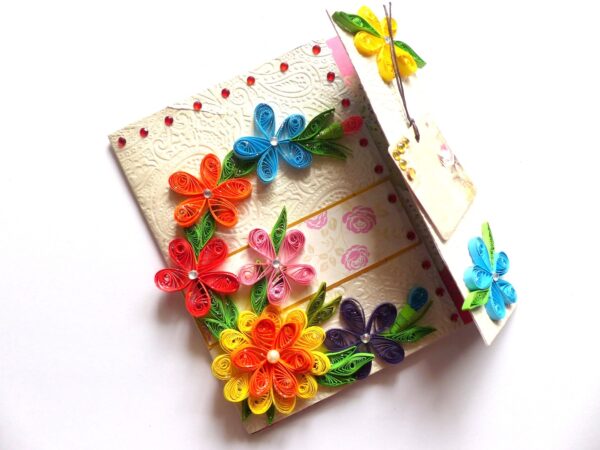 Multicolor Flowers Mini Scrapbook Greeting Card image Multicolor Flowers Mini Scrapbook Greeting Card image