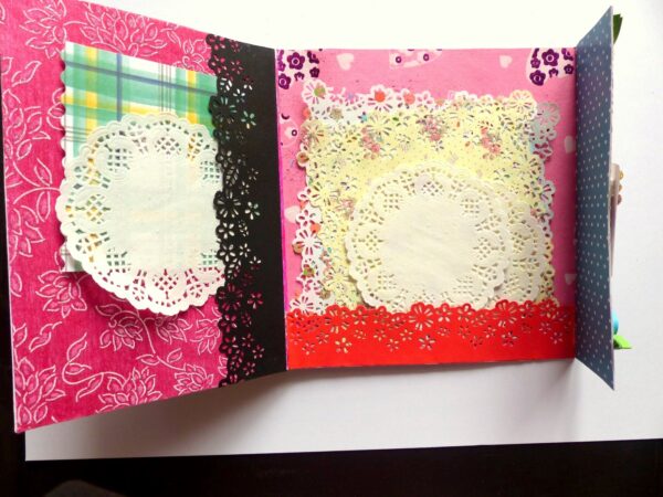 Multicolor Flowers Mini Scrapbook Greeting Card image Multicolor Flowers Mini Scrapbook Greeting Card image