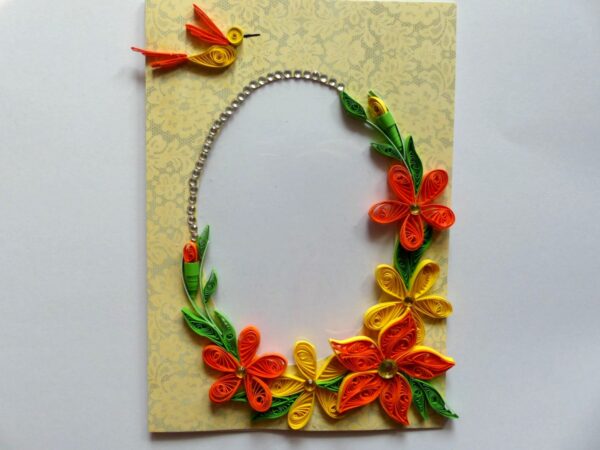 Yellow Themed Quilled Photo Frame Card image Yellow Themed Quilled Photo Frame Card image