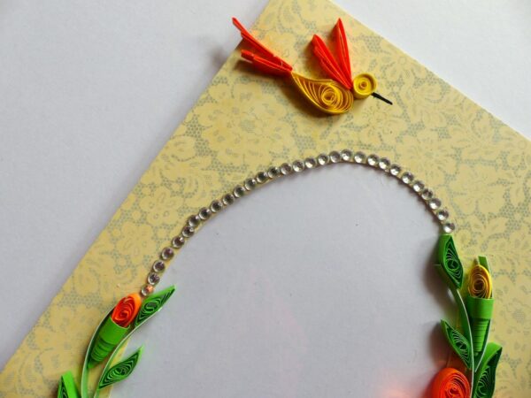 Yellow Themed Quilled Photo Frame Card image Yellow Themed Quilled Photo Frame Card image