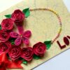 Quilled Roses In Circle Greeting Card image Quilled Roses In Circle Greeting Card image