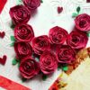 Quilled Red Roses in Heart Greeting Card image Quilled Red Roses in Heart Greeting Card image