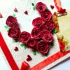 Quilled Red Roses in Heart Greeting Card image Quilled Red Roses in Heart Greeting Card image