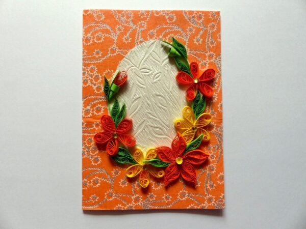 Yellow and Orange Themed Quilled Greeting Card image Yellow and Orange Themed Quilled Greeting Card image