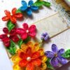Multicolor Flowers Mini Scrapbook Greeting Card image Multicolor Flowers Mini Scrapbook Greeting Card image
