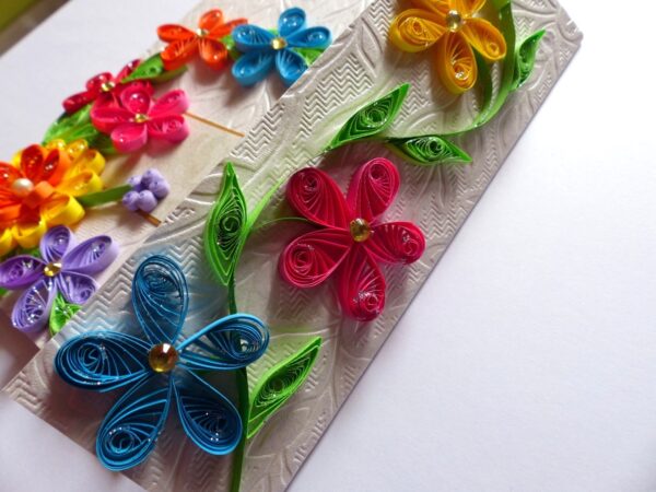 Multicolor Flowers Mini Scrapbook Greeting Card image Multicolor Flowers Mini Scrapbook Greeting Card image