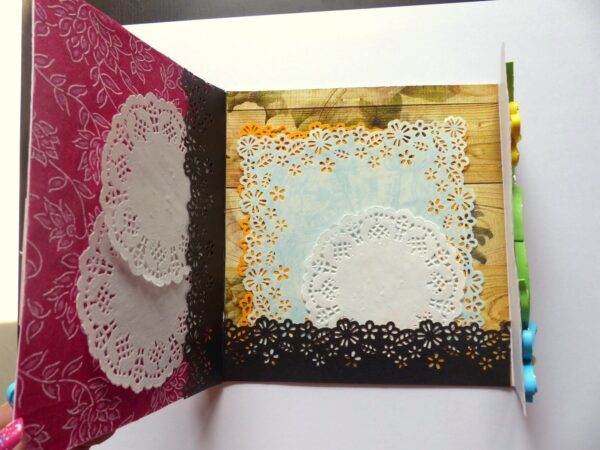 Multicolor Flowers Mini Scrapbook Greeting Card image Multicolor Flowers Mini Scrapbook Greeting Card image