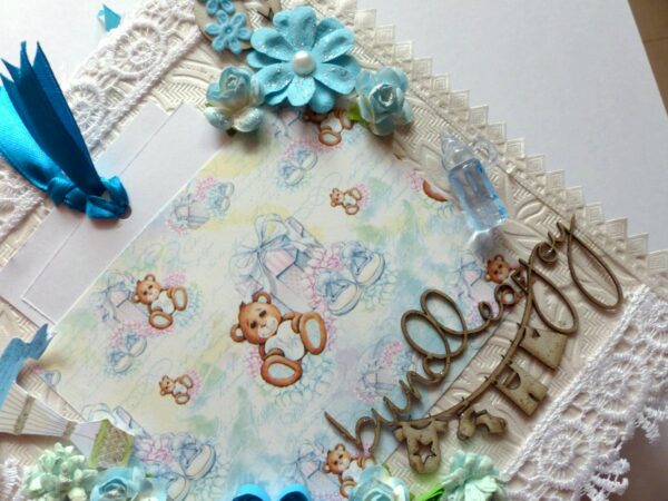 Baby Boy Handmade Scrapbook image Baby Boy Handmade Scrapbook image