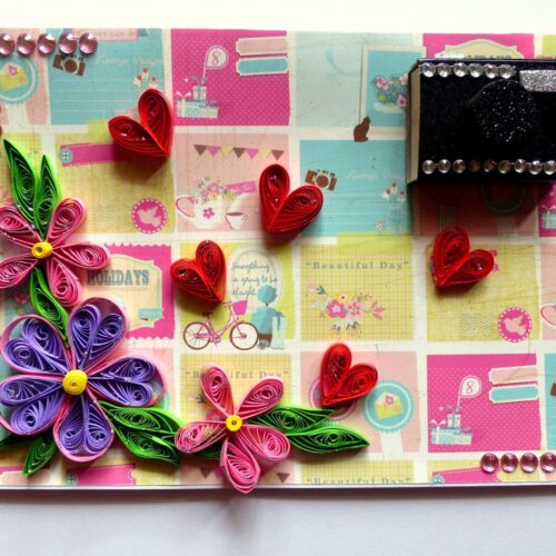 Quilled Flowers and Camera Card image