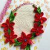 Red Themed Quilled Flowers Greeting Card image