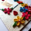 Multicolor Quilled Flowers In Corner Greeting Card image Multicolor Quilled Flowers In Corner Greeting Card image