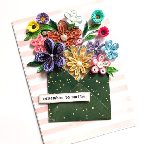 Quilled Flowers In Envelope Greeting Card