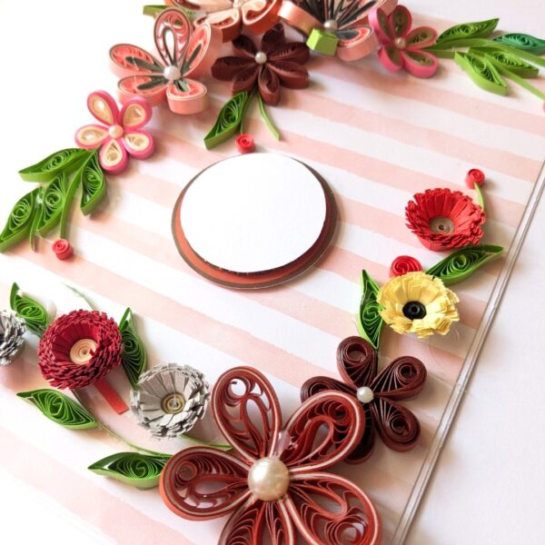 PXL_20241123_093741861 Red Quilled Flowers Corner Greeting Card