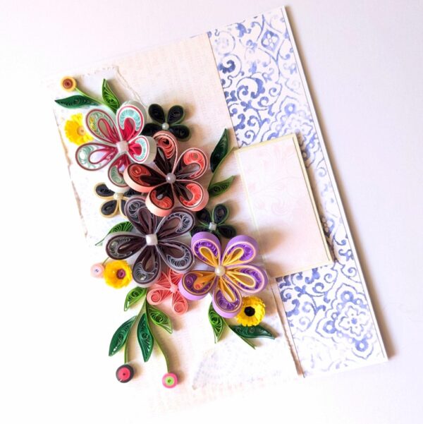 PXL_20241123_093945543 Multicolor Quilled Flowers Design Greeting Card