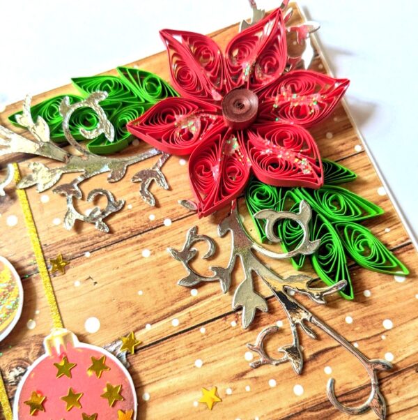 Quilled Flower Reindeer New Year Greeting Card image Quilled Flower Reindeer New Year Greeting Card image
