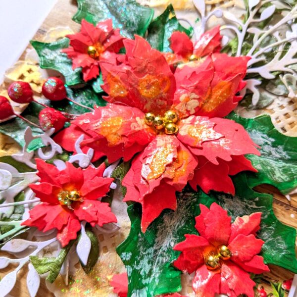 Poinsettias Handmade Christmas New Year Card image Poinsettias Handmade Christmas New Year Card image