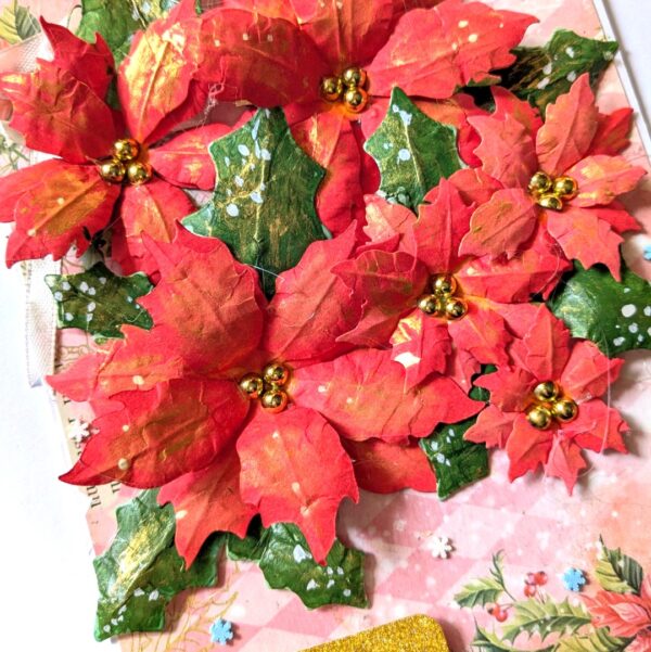 Poinsettia Handmade New Year Christmas card image Poinsettia Handmade New Year Christmas card image