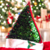 PXL_20241201_101422007-Photoroom Red Green Flip Sequin Santa Cap with Holly Leaves
